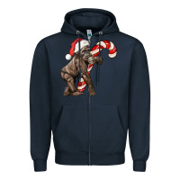Navy Christmas Candy Cane Baby Gorilla Zipper Hoodie - LillyAllenDesigns