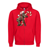 Red Christmas Candy Cane Baby Gorilla Zipper Hoodie - LillyAllenDesigns