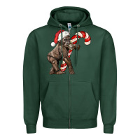 Sports Green Christmas Candy Cane Baby Gorilla Zipper Hoodie - LillyAllenDesigns