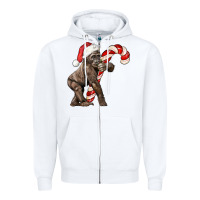 White Christmas Candy Cane Baby Gorilla Zipper Hoodie - LillyAllenDesigns