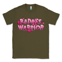 Army Green Badass warrior Breast Cancer Classic Tee - NancyCooperArtShop