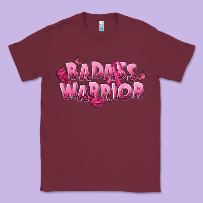 Badass Warrior Breast Cancer Classic Tee Designed By Nancycooperartshop