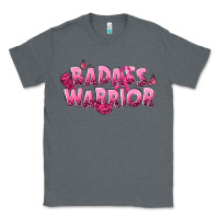 Charcoal Heather Badass warrior Breast Cancer Classic Tee - NancyCooperArtShop