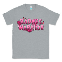 Heather Grey Badass warrior Breast Cancer Classic Tee - NancyCooperArtShop