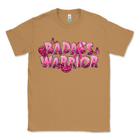 Toasted Coconut Badass warrior Breast Cancer Classic Tee - NancyCooperArtShop