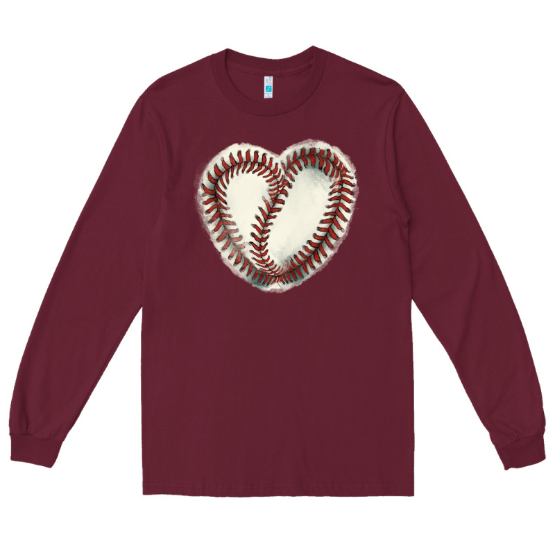 Baseball Ball Heart Long Sleeve Tee by HowdyJamesFarm | Teevron