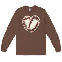 Chestnut Baseball ball heart Long Sleeve Tee - HowdyJamesFarm