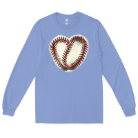 Colony Blue Baseball ball heart Long Sleeve Tee - HowdyJamesFarm