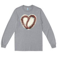 Heather Grey Baseball ball heart Long Sleeve Tee - HowdyJamesFarm