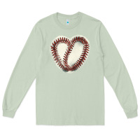 Matcha Baseball ball heart Long Sleeve Tee - HowdyJamesFarm