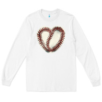White Baseball ball heart Long Sleeve Tee - HowdyJamesFarm
