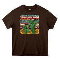 Chocolate Brown cactus sunflower coaster Heavy Core Tee - JahusDesignShop