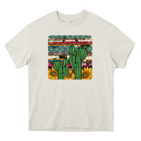 Cream cactus sunflower coaster Heavy Core Tee - JahusDesignShop