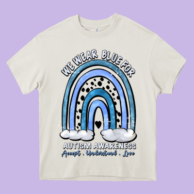 We Wear Blue For Autism Awareness Accept Understan Heavy Core Tee Designed By Artiststas