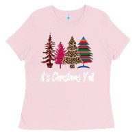 Bubblegum Pink Merry Christmas Pine Tree Ladies Tee - Bettercallsaul
