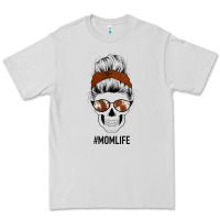 Dove Grey Western Brown Glitter Cowhide Patterned Mom Skull Premium Tee - Bettercallsaul