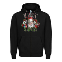 Black howdy santa Zipper Hoodie - SublimationCraftShop