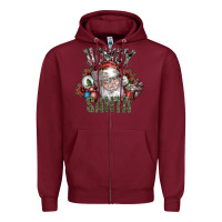 Burgundy howdy santa Zipper Hoodie - SublimationCraftShop