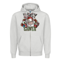 Dove Grey howdy santa Zipper Hoodie - SublimationCraftShop