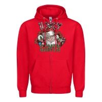 Red howdy santa Zipper Hoodie - SublimationCraftShop