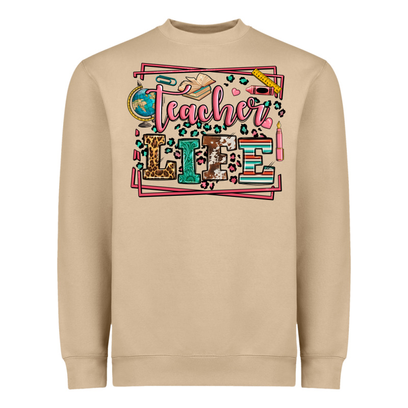 Teacher Life Leopard Frame Heavyweight Sweatshirt by LillyAllenDesigns | Teevron
