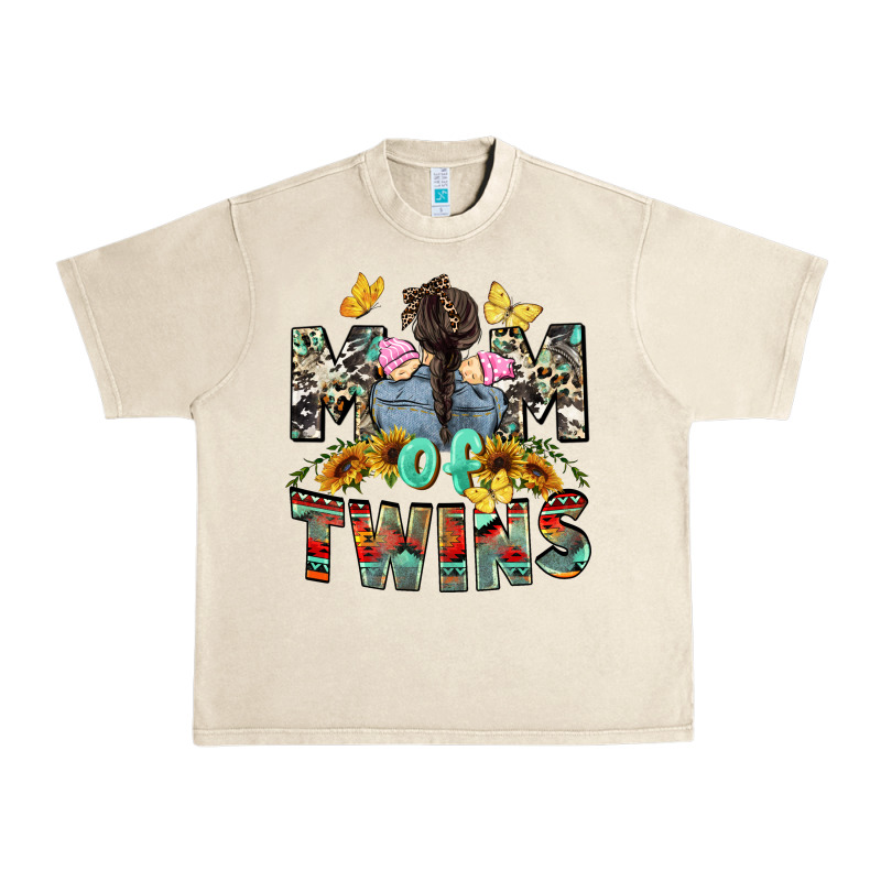 Mom Of Twins Girls Mother's Day Urban Heavy Tee by CowGirlArtShop | Teevron