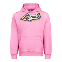 Fuchsia Pink I Love Lockport City Usa Retro Vintage Urban Hoodie - minhPixels
