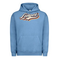 Pigment Pebble Blue I Love Lockport City Usa Retro Vintage Urban Hoodie - minhPixels