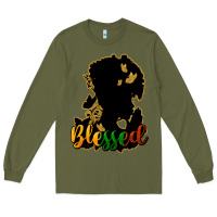 Army Green Blessed black history Long Sleeve Tee - HowdyJamesFarm