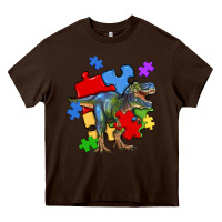 Chocolate Brown autism t rex Heavy Core Tee - Artiststas