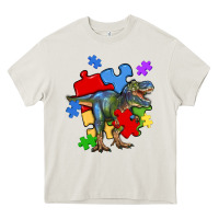 Cream autism t rex Heavy Core Tee - Artiststas