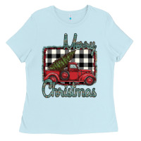 Baby Blue Merry Christmas Truck Ladies Tee - Bettercallsaul
