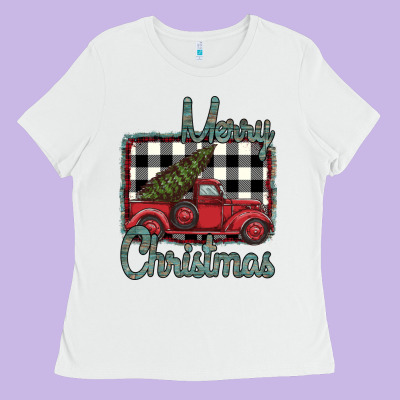 Merry Christmas Truck Ladies Tee Designed By Bettercallsaul