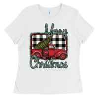 White Merry Christmas Truck Ladies Tee - Bettercallsaul