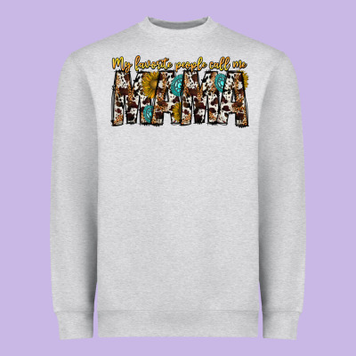 My Favorite Peoplle Call Me Mama Heavyweight Sweatshirt Designed By Cowhidedigitalart