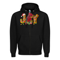 Black Joy Rooster Zipper Hoodie - LillyAllenDesigns