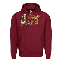 Burgundy Joy Rooster Zipper Hoodie - LillyAllenDesigns
