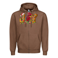 Chestnut Joy Rooster Zipper Hoodie - LillyAllenDesigns
