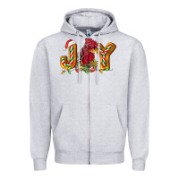 Heather Grey Joy Rooster Zipper Hoodie - LillyAllenDesigns