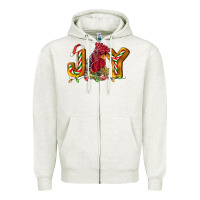 Oatmeal Heather Joy Rooster Zipper Hoodie - LillyAllenDesigns