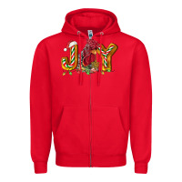 Red Joy Rooster Zipper Hoodie - LillyAllenDesigns