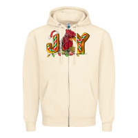 Sandshell Joy Rooster Zipper Hoodie - LillyAllenDesigns