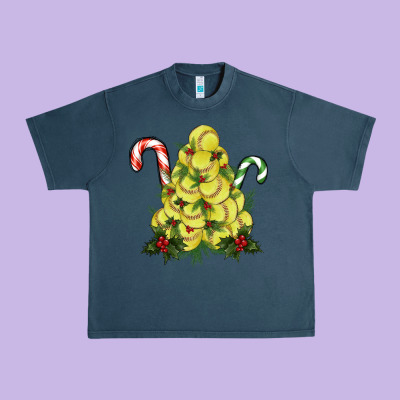 Lightning Softball Christmas Tree Urban Heavy Tee Designed By Ranaportraitstore