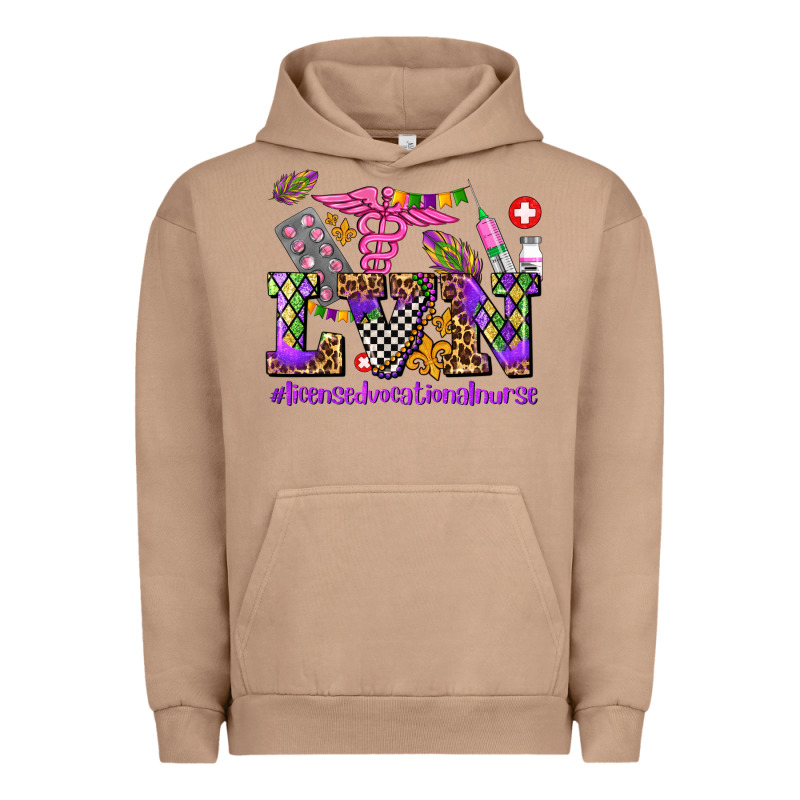 Mardi Gras  Lvn Licensed Vocational Nurse Urban Hoodie by AdoDesignShop | Teevron