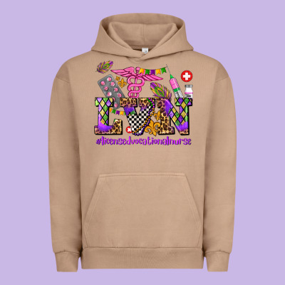 Mardi Gras  Lvn Licensed Vocational Nurse Urban Hoodie Designed By Adodesignshop