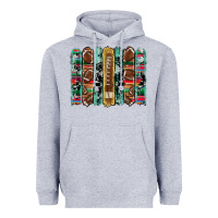 Football Serape Cowhide Turquoise Glitter  Brushstrokes Heavyweight Hoodie | Teevron