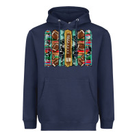 Navy football serape cowhide turquoise glitter  brushstrokes Heavyweight Hoodie - Artiststas
