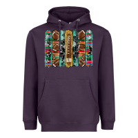 Plum football serape cowhide turquoise glitter  brushstrokes Heavyweight Hoodie - Artiststas