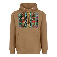 Toasted Coconut football serape cowhide turquoise glitter  brushstrokes Heavyweight Hoodie - Artiststas