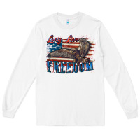 White Long live freedom 4th of july Long Sleeve Tee - CowGirlArtShop